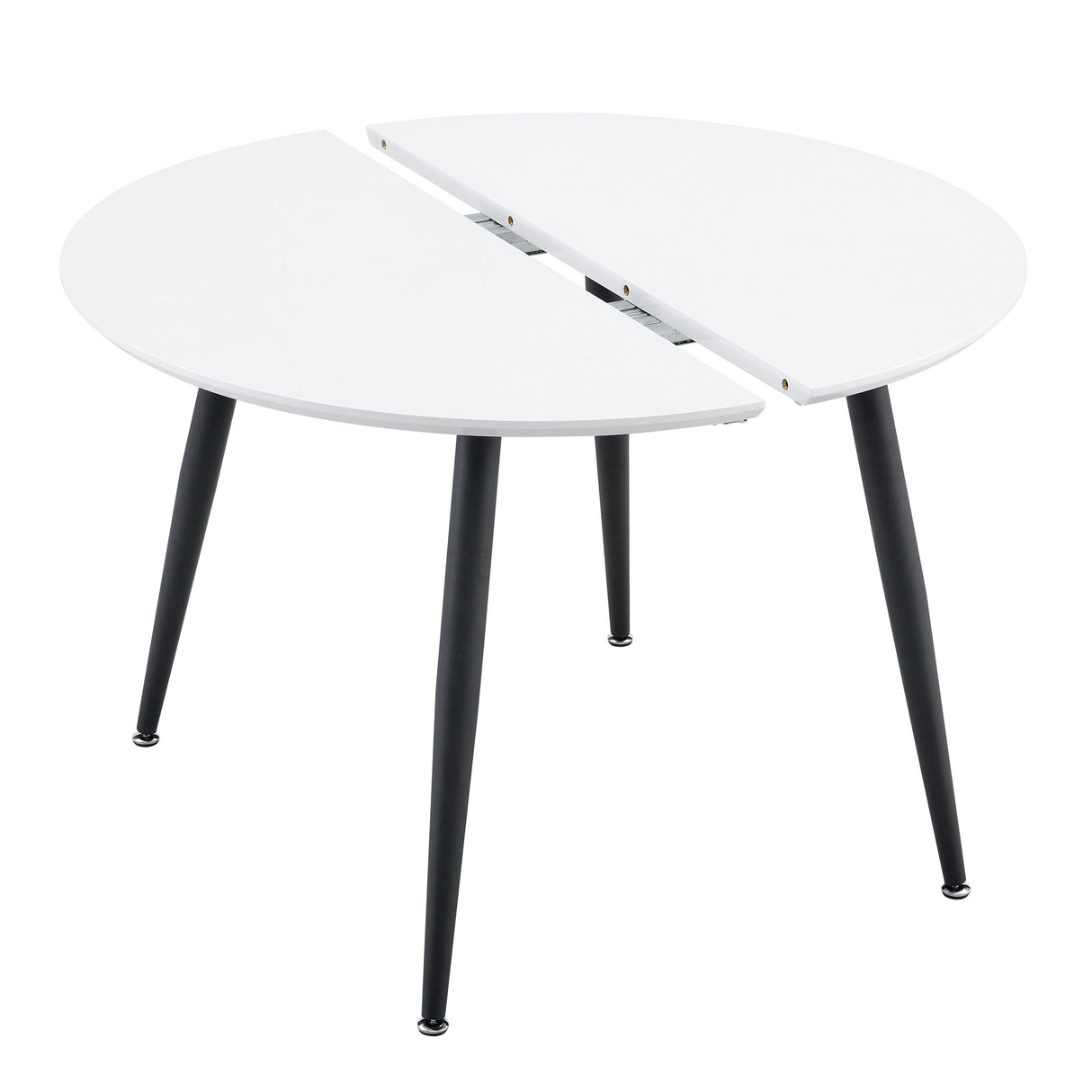 Pull Out Dining Table, Round Design - White