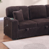 Convertible Sectional Upholstered Sleeper Sofa With Storage Chaise