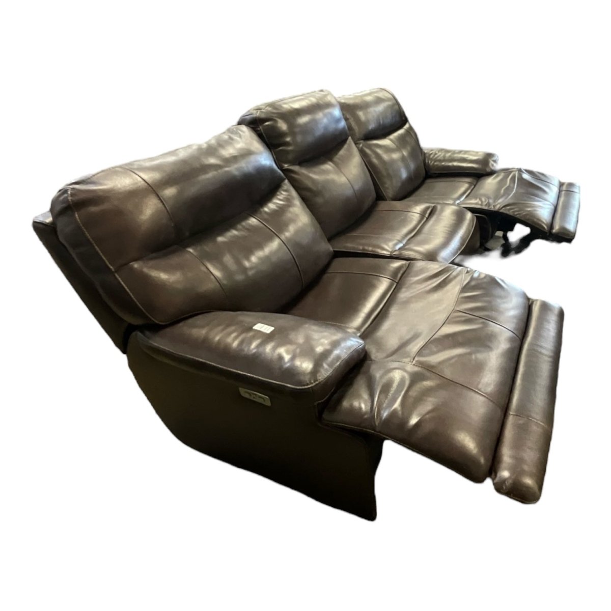 Dark Brown Leather Electric Reclining Seats - available at Alpine Outlets in Denver