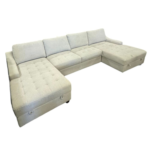 Davenport 3 - Piece Fabric Sectional with 2 Storage Chaises (ID N345678) - Furniture available at Alpine Outlets in Denver