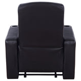 9 Piece Home Theater Seating Set With Recliners And Wedge Consoles - Black