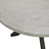Axel - 5 Piece Standard Height Dining Set (Round Table And Four Fabric Chairs) - Espresso / Light Gray