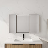 43.3" Wall Mounted Bathroom Cabinet With Adjustable Shelves, Door Storage Cabinet - Imitative Oak