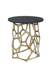 Ariel - Short End Table - Black / Gold