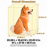 Shiba Inu Dog Statue, Sitting Animal Sculpture For Home Garden - Yellow / White