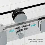 Frameless Double Sliding Shower Door In, Thick Tempered Glass, Reversible Installation