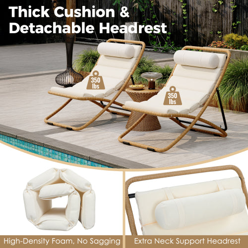 TREXM 2-Pieces Outdoor Folding Chair