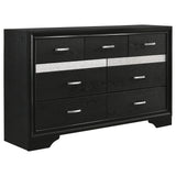 Modern Bedroom Set With Upholstered Headboard And Textured Storage