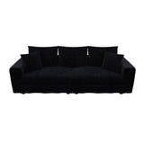 Deep Seat Convertible Sofa With Soft Pillows And Ottomans