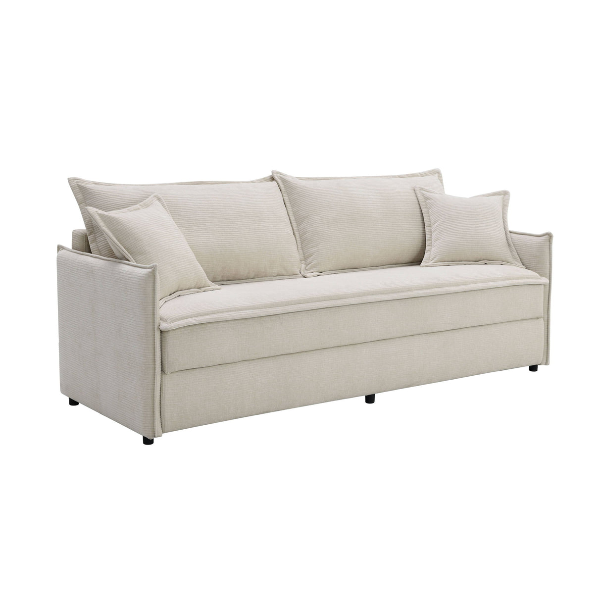 Elisea - Sleeper Sectional Sofa With 2 Toss Pillows - Beige