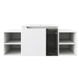 Wall Mounted Bathroom Vanity With Sink, Cabinet & Half Door