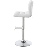 Lenny - Upholstered Adjustable Bar Stool (Set of 2) - White