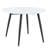 Pull Out Dining Table, Round Design - White