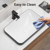 Undermount Bathroom Sink, Vessel Basin For Vanity Countertop - Black White