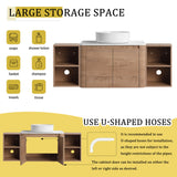 Wall Mounted Bathroom Vanity With Art Sink, 2 Storage Shelves, Soft Close Door