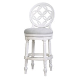 Stool With Back And Swivel Upholstered Seat