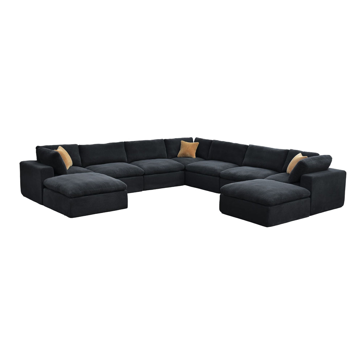 Custom Configuration Modular Sectional With Toss Pillows