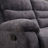 3 Seater Manual Recliner Sofa With 150° Recline, 2 Adjustable Side Seats, Extended Footrest, Oversized Seating For Living Room - Dark Gray