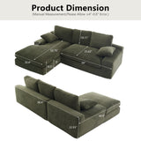 Compressed Sofa With 3 Back Cushions, 2 Throw Pillows