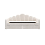 Shell Shaped Upholstered Daybed Frame With Slats