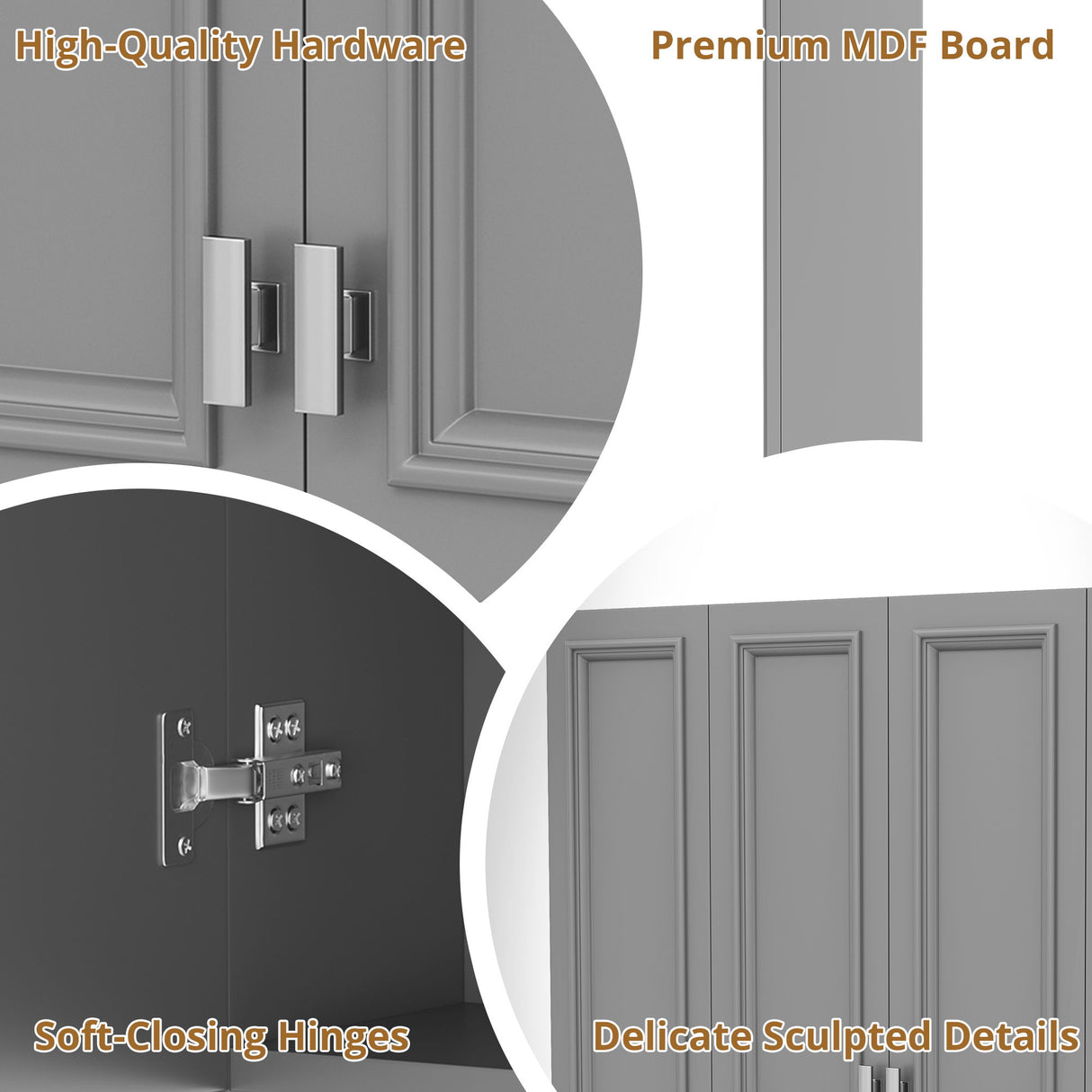 Wall Mounted Bathroom Cabinet With 5 Adjustable Shelves