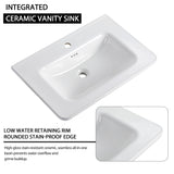 Wall Mounted Bathroom Vanity & Sink, Storage Shelves & Soft Close Door