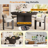 Farmhouse Oval Extendable Dining Table With Pedestal Base
