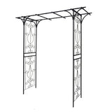 Metal Garden Arch Climbing Plants Support Rose Arch Outdoor - Black