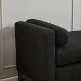 Upholstered End Of Bed Bench With Arms & 2 Bolsters For Bedroom