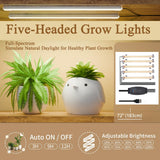 8 Tier Indoor Plant Stand With 5 Grow Lights For Living Room - Rustic Brown