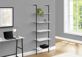 Bookshelf, Bookcase, Etagere, Ladder, 5 Tier, For Office, Marble Look Contemporary & Modern - Etageres - Alpine Outlets