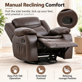 Rocker Recliner Chair With Manual Recline And 360° Swivel Base