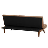 Tufted Convertible Sofa With Cup Holders - Brown