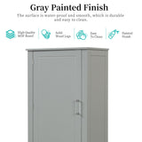 Tall Freestanding Bathroom Storage Cabinet With 2 Drawers And Adjustable Shelf