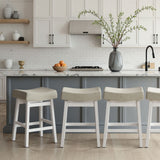 Lenon - Modern Farmhouse Wood Counter Height Kitchen Bar Stool