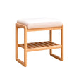Shoe Bench, Beech Wood Storage Rack Organizer With High Rebound Sponge Cushion - Natural - Storage Benches - Alpine Outlets
