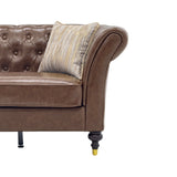 Chesterfield Sofa, 3 Seat Couch With Deep Button Tufted Back, Rolled Arms