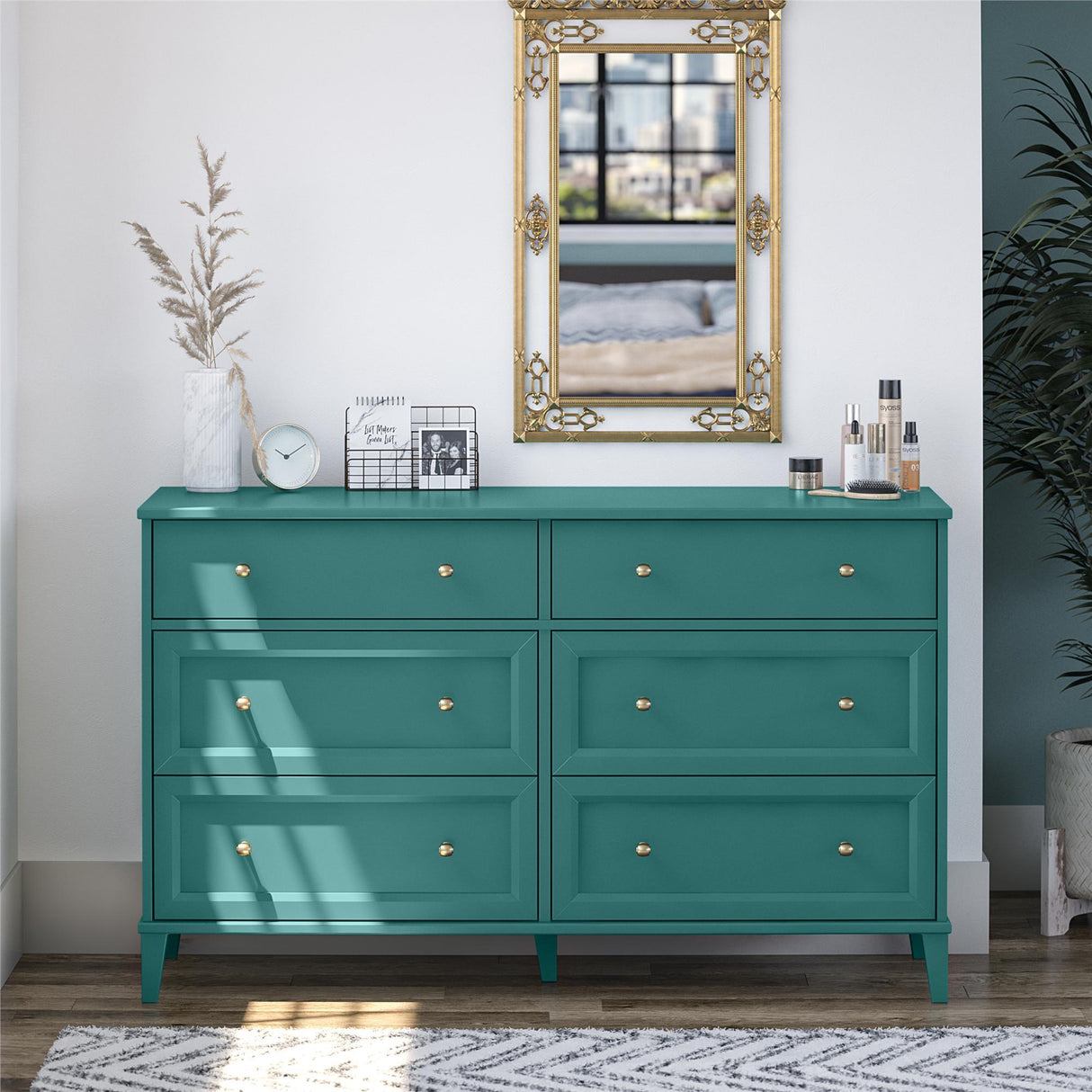 Monticello - 6 Drawer Dresser - Green Alpine Outlets Monticello - 6 Drawer Dresser - Green Alpine Outlets