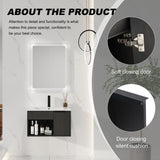Wall Mounted Floating Bathroom Vanity With Open Shelf & Soft Close Door