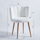 Modern Dining Chair (Set of 2) With Iron Tube Wood Color Legs, Shorthair Cushions And Comfortable Backrest, Suitable For Dining Room, Living Room, Cafe, Simple Structure