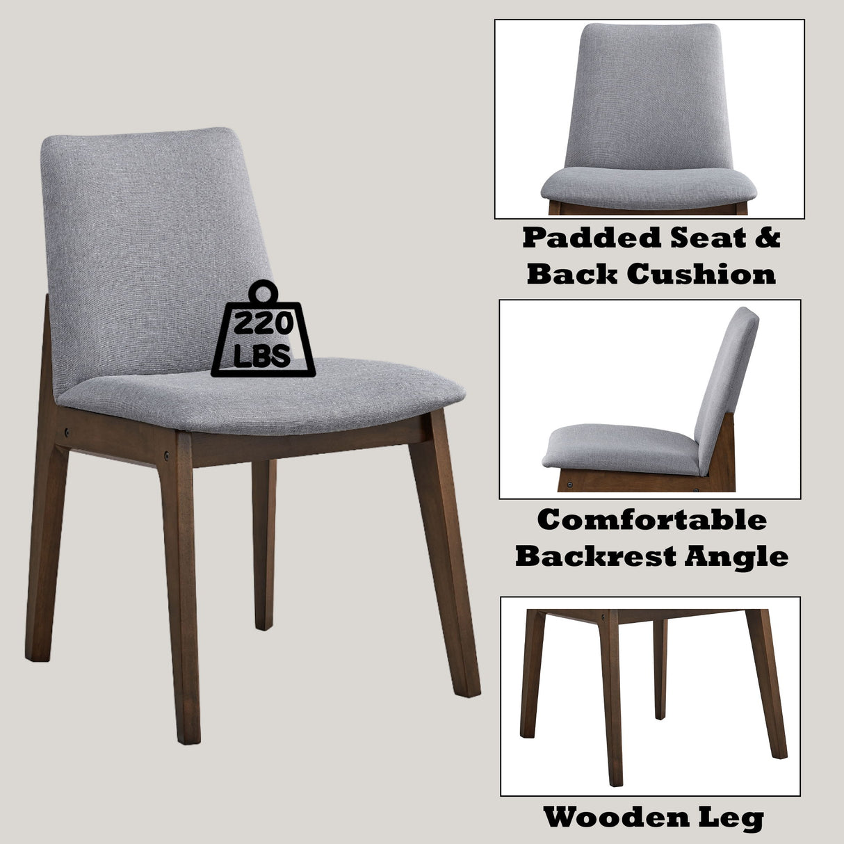 Kaela - Side Chair (Set of 2) - Light Gray - Chair Sets - Alpine Outlets