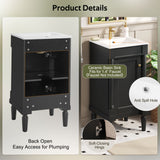 French Style Bathroom Cabinet With Sink, Adjustable Shelf