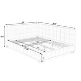 Elegant Design Storage Upholstered Tufted Bed Frame With Backrest And Armrests