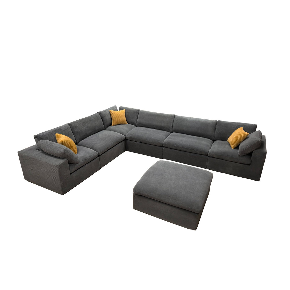 Custom Configuration Modular Sectional & Toss Pillows