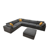 Custom Configuration Modular Sectional & Toss Pillows