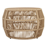 Round Side Table With Rope Frame