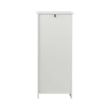 Louvered Door Bathroom Low Cabinet With Multi Layer Storage - White
