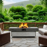 48 x 24 Inch Rectangle Fire Pit Table, 50000 BTU Propane Fire Pits Table for Patio Set