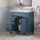 Bathroom Vanity With Sink, Cabinet With 2 Drawers And Adjustable Shelf