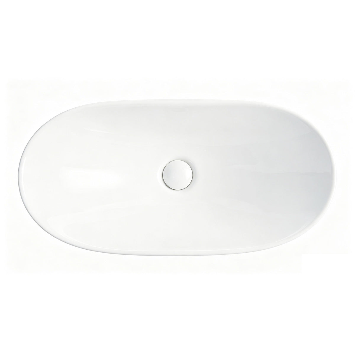 Oval Vessel Bathroom Sink Bowl - White